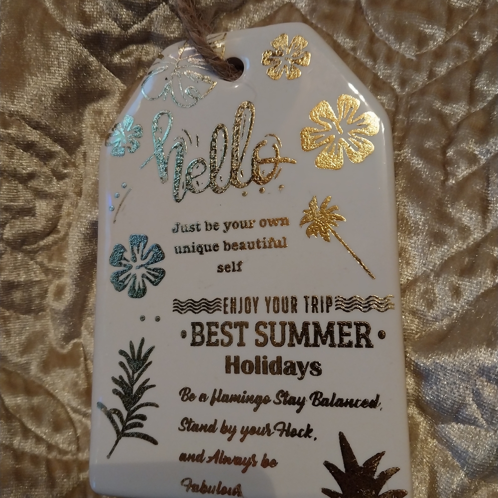 White and Gold Holiday Tag
